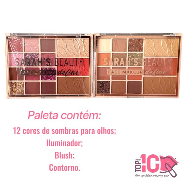 SARAH'S BEAUTY PALETA DE SOMBRAS FACE MAKEUP DEFINE - Imagem 5