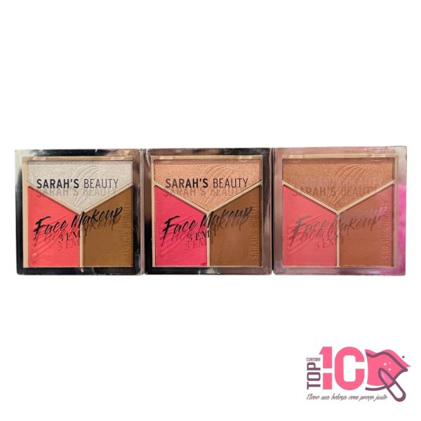 SARAH'S BEAUTY PALETA MISTA FACE MAKEUP 3 EM 1