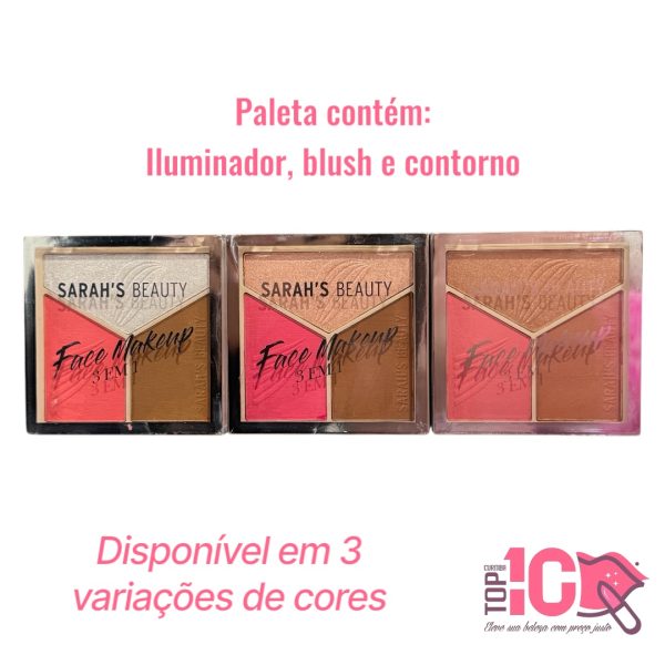 SARAH'S BEAUTY PALETA MISTA FACE MAKEUP 3 EM 1 - Imagem 2