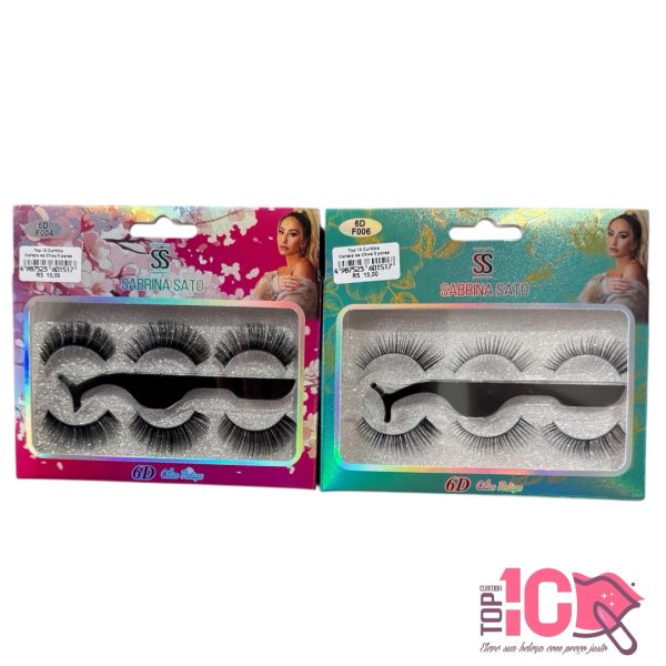 CÍLIOS POSTIÇOS SABRINA SATO 3 PARES E PINÇA