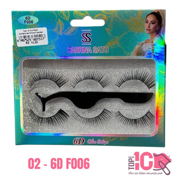CÍLIOS POSTIÇOS SABRINA SATO 3 PARES E PINÇA - Imagem 3